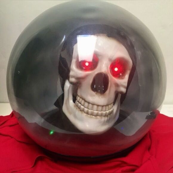 HALLOWEEN SPIRIT BALL-TALKING SKULL/GRIM
REAPER/SKELETON ANIMATED VINTAGE - Picture 5 of 13